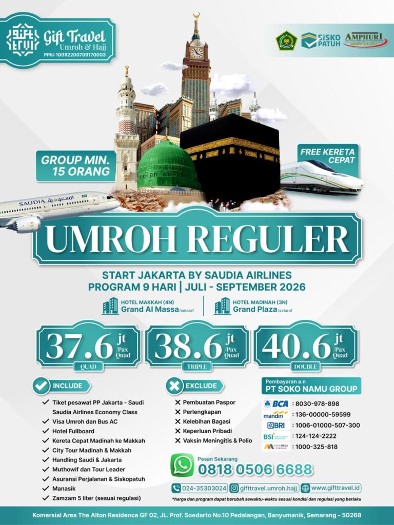 paket Umroh reguler juli-september 2026